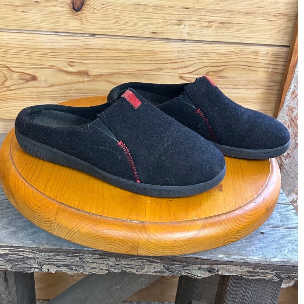 Biotime Emma Black Wool Blend Slippers Clogs Womens Size 11M Comfort Shoes